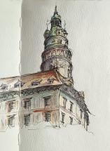 Jednodenní kurz urban sketchingu v Českém Krumlově